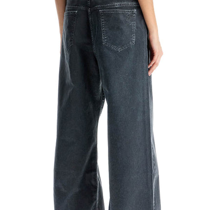 The Attico loose fit high-waisted navy blue denim pants