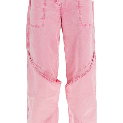 The Attico high-waisted loose fit pink palazzo pants in cotton