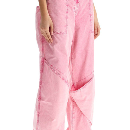 The Attico high-waisted loose fit pink palazzo pants in cotton