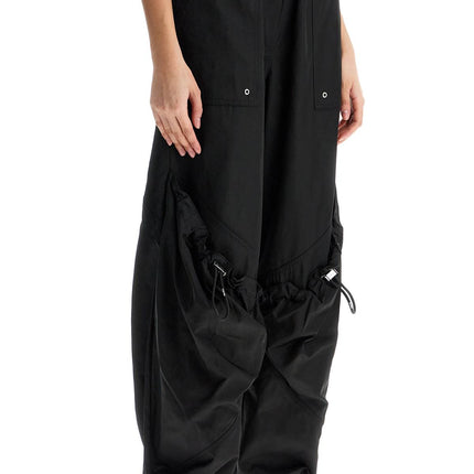 The Attico high-waisted black elasticated loose fit trousers with pockets