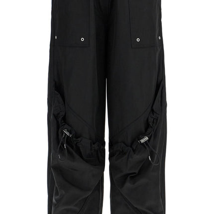 The Attico high-waisted black elasticated loose fit trousers with pockets