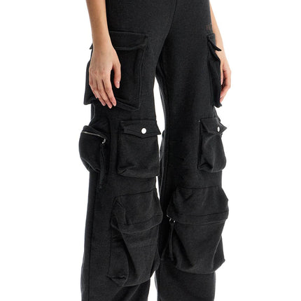 The Attico high-waisted loose black fade cotton pants