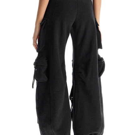 The Attico high-waisted loose black fade cotton pants