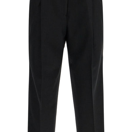 Toteme black recycled wool wide leg trousers