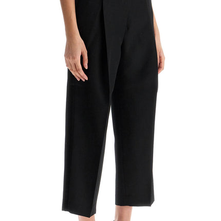 Toteme black recycled wool wide leg trousers