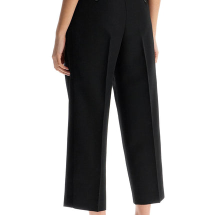 Toteme black recycled wool wide leg trousers