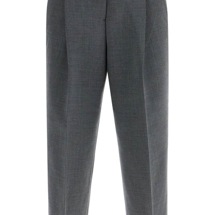 Toteme gray melange recycled fabric pleated trousers