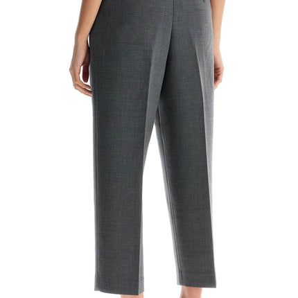 Toteme gray melange recycled fabric pleated trousers