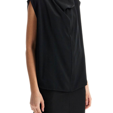 Toteme sleeveless black funnel neck top