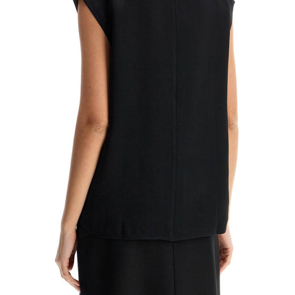 Toteme sleeveless black funnel neck top