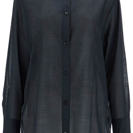 Toteme black relaxed fit wool shirt