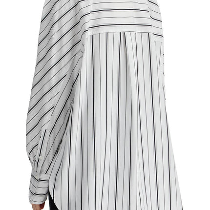 Toteme white and black striped kimono sleeve shirt in organic cotton