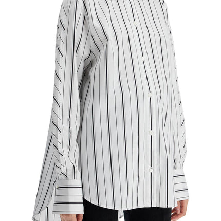 Toteme white and black striped kimono sleeve shirt in organic cotton