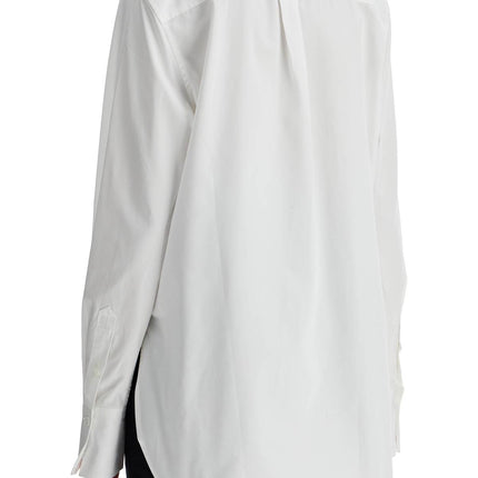 Toteme white asymmetrical organic cotton tuxedo shirt