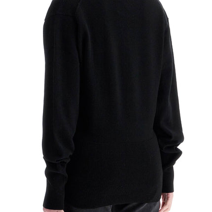 Toteme rws wool black sweater with deep v-neck