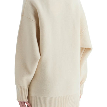 Toteme white fine knit wool and cashmere sweater