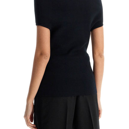 Toteme off-shoulder double-knit top in black viscose