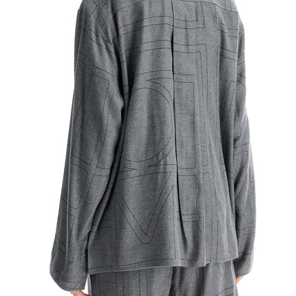 Toteme gray flannel top long sleeve loose fit