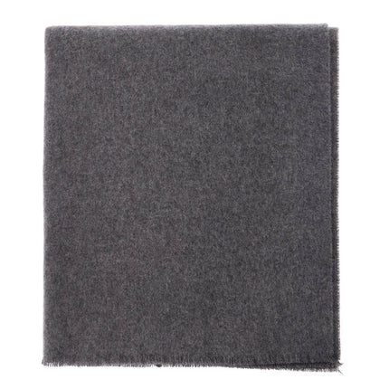 Toteme classic wide scarf in melange grey wool