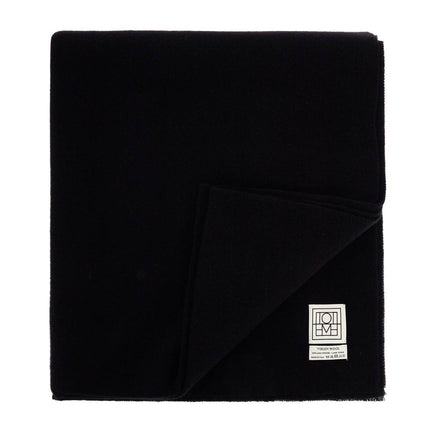 Toteme classic wide scarf in black virgin wool