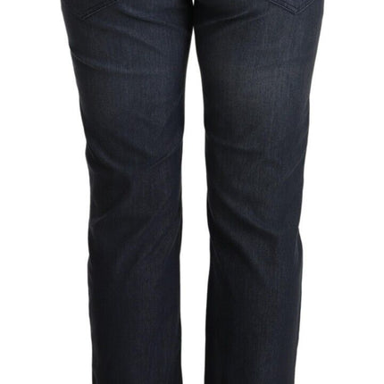 Jeans de corte recto azul oscuro elegante