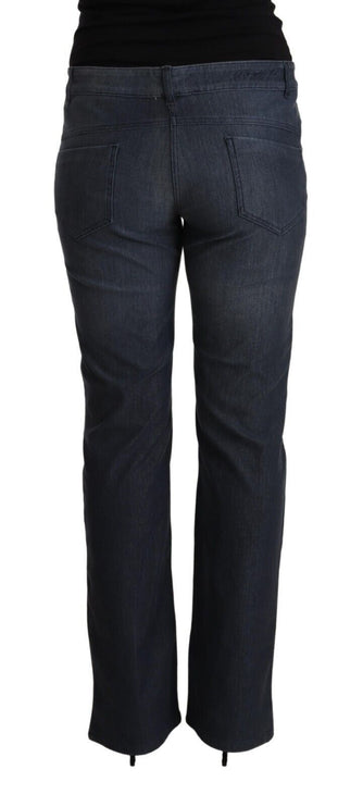 Jeans de corte recto azul oscuro elegante