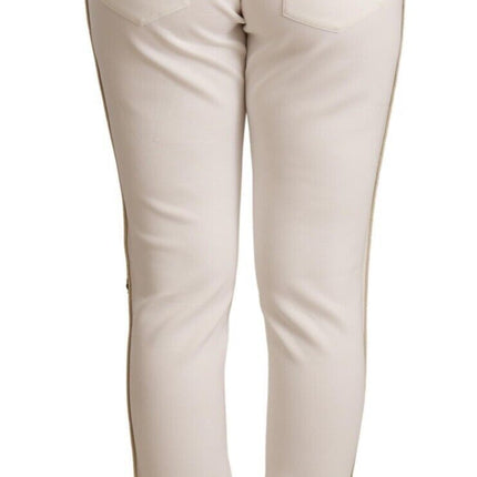 Chic White Mid Waist Jogger Pants