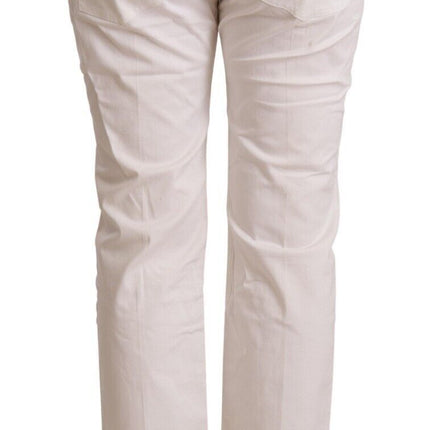 Jeans blancos y flacos de cintura blanca