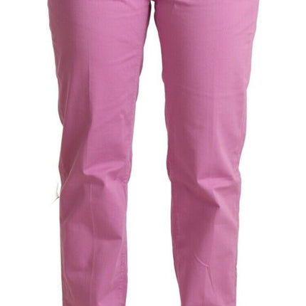 Elegantes jeans de mezclilla rosa cónica