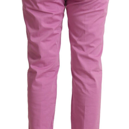 Elegantes jeans de mezclilla rosa cónica