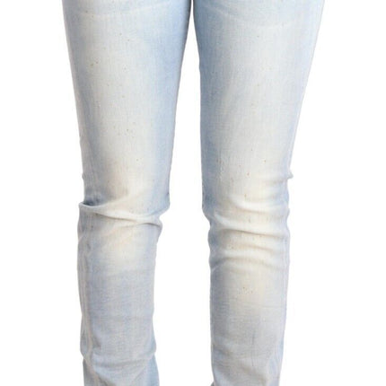 Chic bassa bassa vita magra denim azzurro