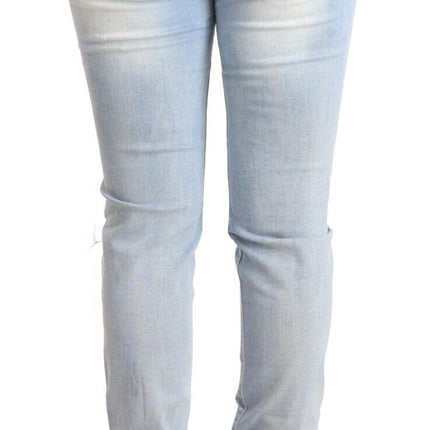 Chic bassa bassa vita magra denim azzurro