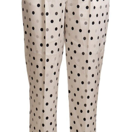 Pantalones de lunares de polka de cintura alta y elegantes