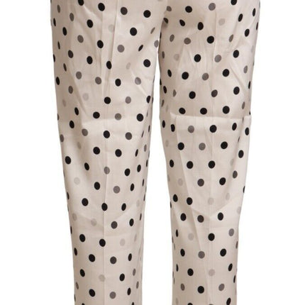 Pantalones de lunares de polka de cintura alta y elegantes