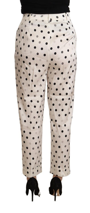 Pantalones de lunares de polka de cintura alta y elegantes