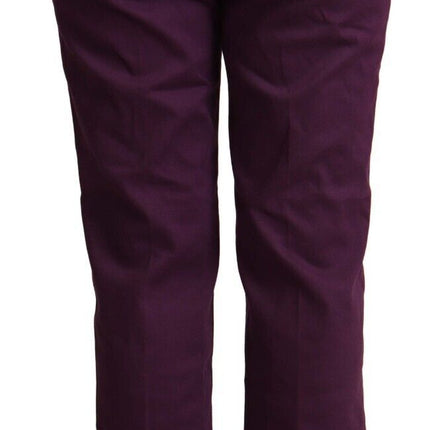 Pantalones de cintura alta de violeta elegante Violeta