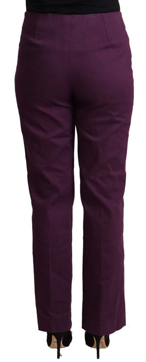 Pantalones de cintura alta de violeta elegante Violeta