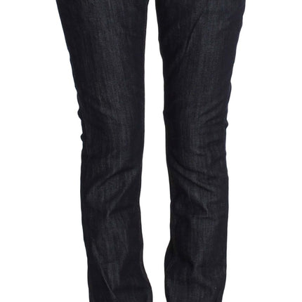 Eleganti jeans blu scuro della gamba dritta