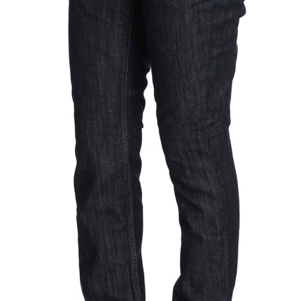 Eleganti jeans blu scuro della gamba dritta