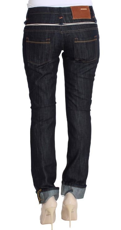 Eleganti jeans blu scuro della gamba dritta