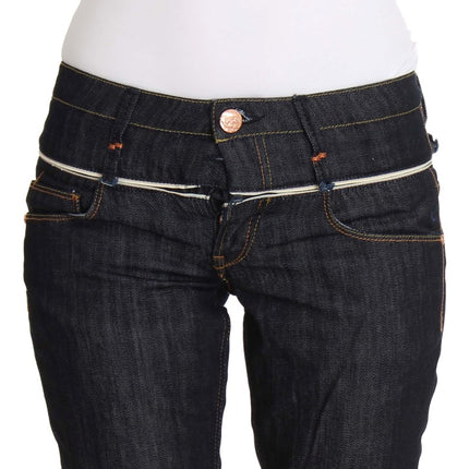 Eleganti jeans blu scuro della gamba dritta