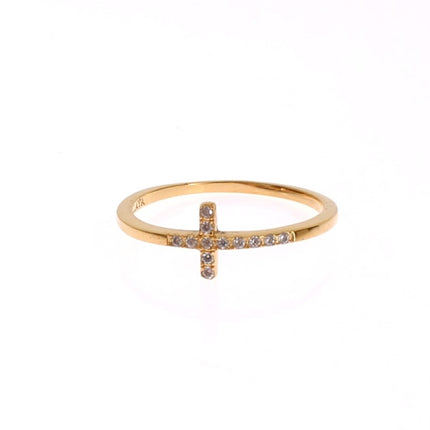 Anillo de cristal dorado cz de oro hecho a mano