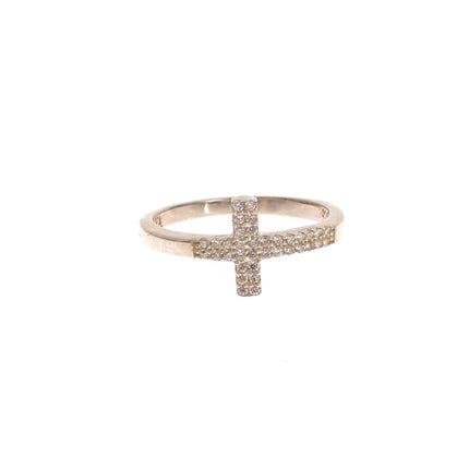 Silver CZ Cross Statement Ring