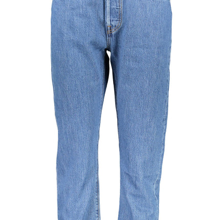 Jeans de 5 bolsillos de algodón azul elegante para mujeres