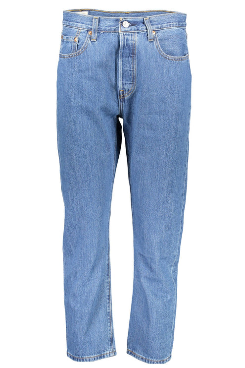 Jeans de 5 bolsillos de algodón azul elegante para mujeres