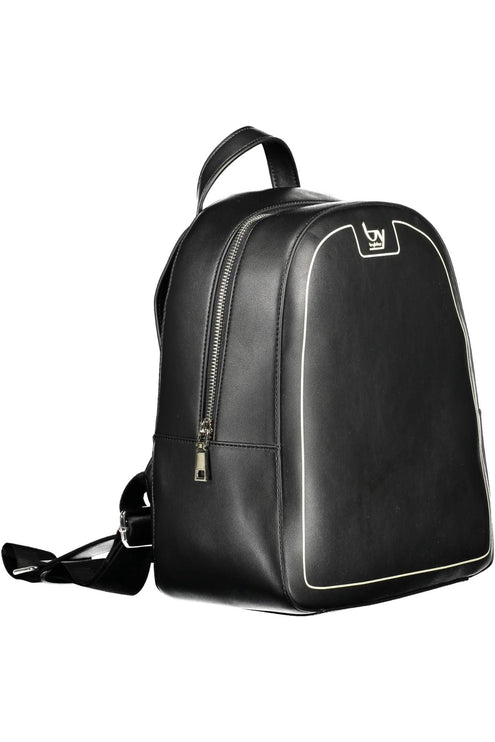 Black Polyethylene Women Backpack