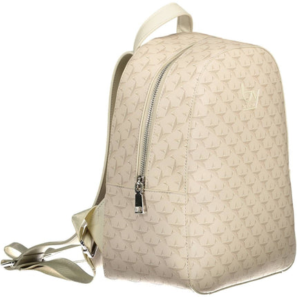 Beige PVC Women Backpack