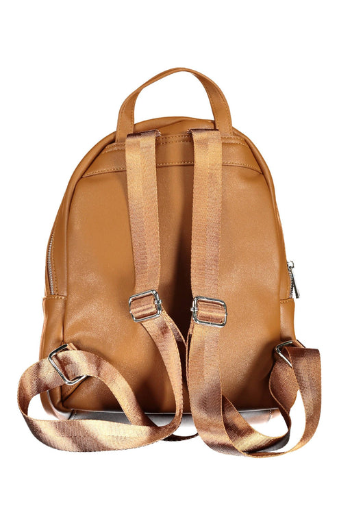 Brown Polyethylene Women Backpack