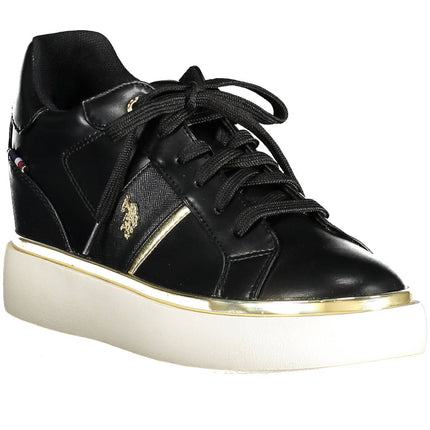 Sneakers chic black lace-up con dettagli logo