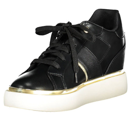 Sneakers chic black lace-up con dettagli logo